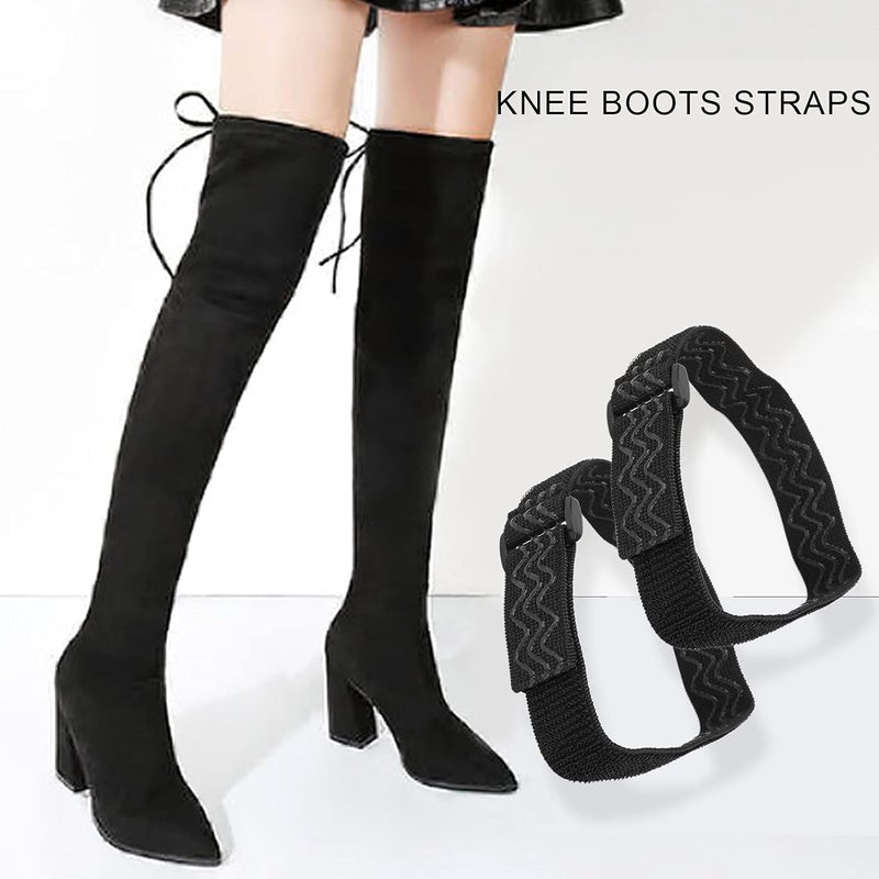 woobles Knee Boots Straps, 2pcs Knee Boots Straps Anti‑Slip Boots Fixed Belt Straps with 4pcs Adhesive Tapes Prevent Boots from Falling Off Whether They are Long Boots Half Boots or Low Boots - Image 2